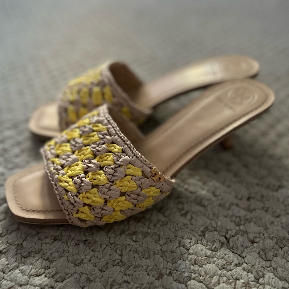 Tory Burch Straw Heels or Sandals